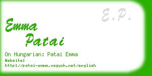 emma patai business card